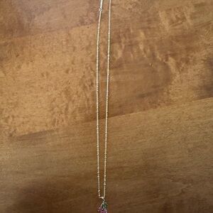 Kendra Scott Gold Necklace with Pink Pendant